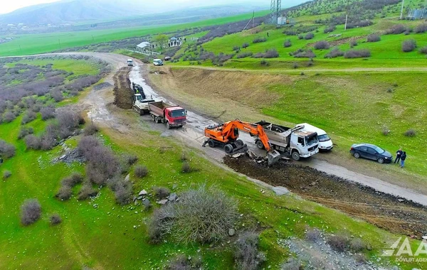 Yevlax-Zaqatala yolunun bir hissəsi yenidən qurulur - FOTO/VİDEO