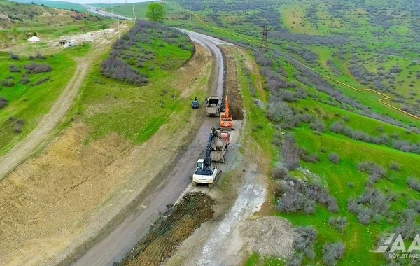 Yevlax-Zaqatala yolunun bir hissəsi yenidən qurulur - FOTO/VİDEO