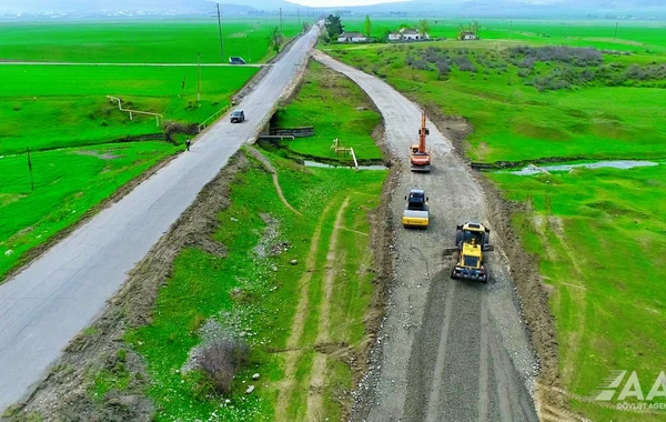 Yevlax-Zaqatala yolunun bir hissəsi yenidən qurulur - FOTO/VİDEO
