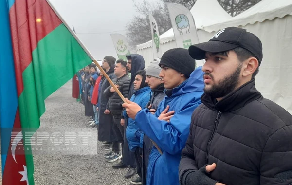 Акция протеста на дороге Ханкенди-Лачын продолжается, требования остаются неизменными - ФОТО