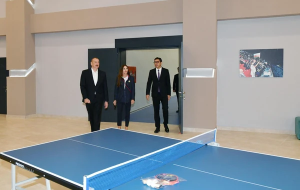 Prezident və xanımı Neftçala Olimpiya İdman Kompleksinin açılışında iştirak ediblər