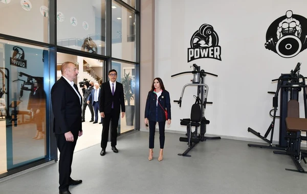Prezident və xanımı Neftçala Olimpiya İdman Kompleksinin açılışında iştirak ediblər