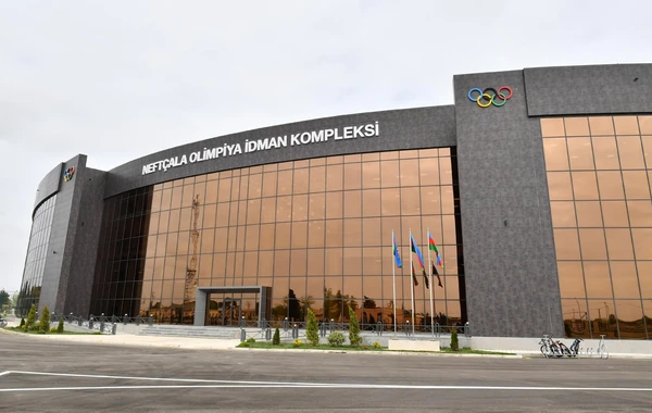 Prezident və xanımı Neftçala Olimpiya İdman Kompleksinin açılışında iştirak ediblər