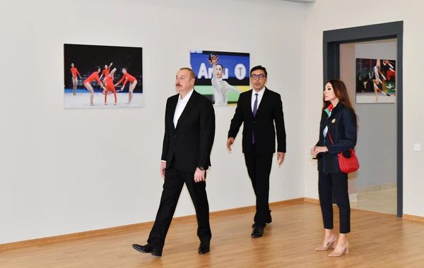 Prezident və xanımı Neftçala Olimpiya İdman Kompleksinin açılışında iştirak ediblər