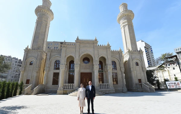 Prezident və xanımı Nərimanovda “Cümə” məscidinin açılışında iştirak ediblər - FOTO - YENİLƏNİB