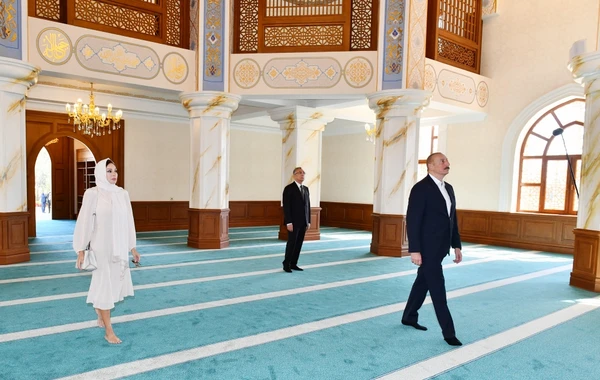 Prezident və xanımı Nərimanovda “Cümə” məscidinin açılışında iştirak ediblər - FOTO - YENİLƏNİB
