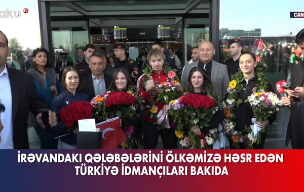 İrəvanda Avropa çempionu olan türkiyəli ağırlıqqaldıranlar Azərbaycana gəliblər - VİDEO