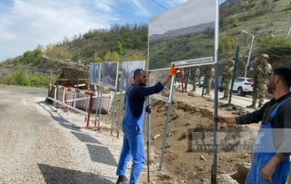 Laçın-Xankəndi yolunda ekofəalların quraşdırdığı çadırlar və plakatlar sökülür - FOTO
