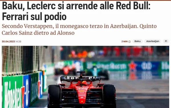 İtaliya mətbuatı "Formula 1" Azərbaycan Qran-prisini geniş işıqlandırıb - FOTO