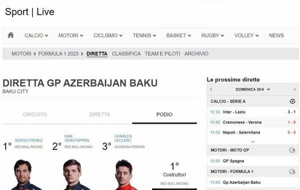 İtaliya mətbuatı "Formula 1" Azərbaycan Qran-prisini geniş işıqlandırıb - FOTO
