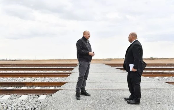 Глава государства ознакомился со строительством железнодорожной линии Барда-Агдам - ОБНОВЛЕНО