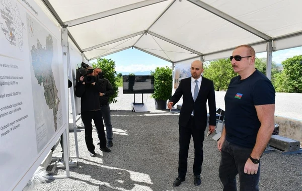 Qubadlı rayonunun Mahruzlu kəndinin təməli qoyulub - FOTO