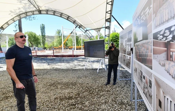 Prezident İlham Əliyev Zəngilan Konqres Mərkəzinin tikintisi ilə tanış olub - FOTO