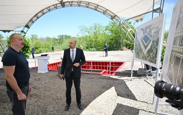 Azərbaycan lideri Zəngilan şəhərində inzibati binanın təməlinin qoyulması mərasimində iştirak edib - FOTO