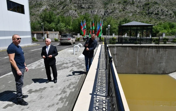 Prezident “Azərenerji” ASC-nin Zəngilanda “Sarıqışlaq” Su Elektrik Stansiyasında tikinti işlərinin gedişi ilə tanış olub - FOTO