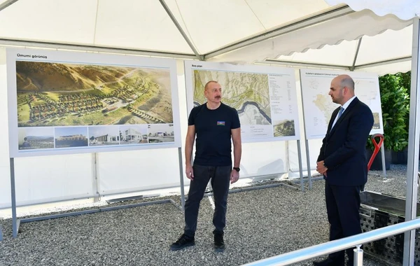 Cəbrayıl rayonunda Xudafərin qəsəbəsinin təməli qoyulub - FOTO