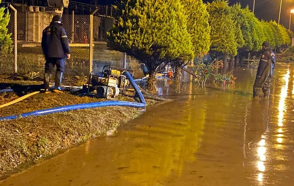 Su basmış elektrik stansiyasında son vəziyyət - FOTO/VİDEO