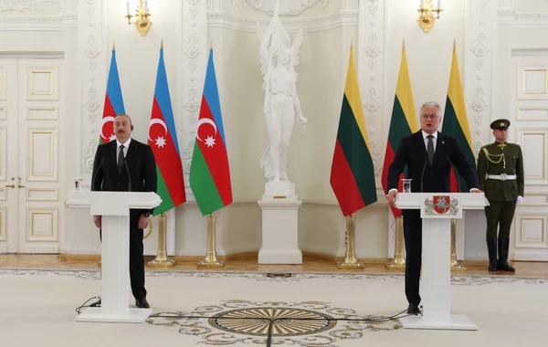 Azərbaycan və Litva prezidentləri mətbuata bəyanatlarla çıxış ediblər - FOTO - YENİLƏNİB