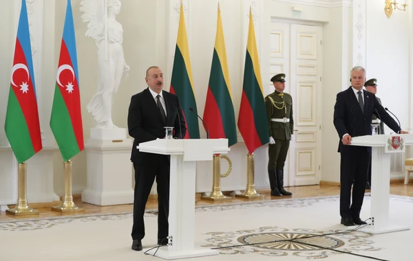 Azərbaycan və Litva prezidentləri mətbuata bəyanatlarla çıxış ediblər - FOTO - YENİLƏNİB
