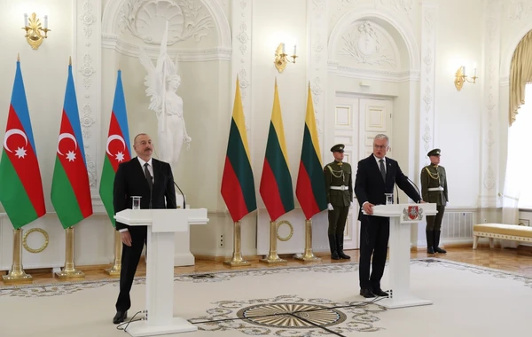 Azərbaycan və Litva prezidentləri mətbuata bəyanatlarla çıxış ediblər - FOTO - YENİLƏNİB
