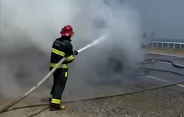 Bakı-Quba yolunda yük maşını yanıb - FOTO/VİDEO