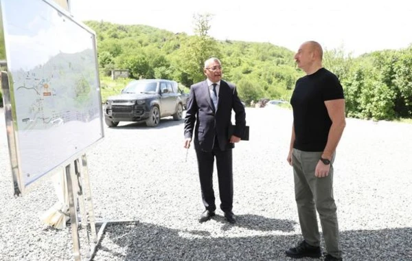 Президент Азербайджана Ильхам Алиев совершил поездку в Кяльбаджарский район - ФОТО