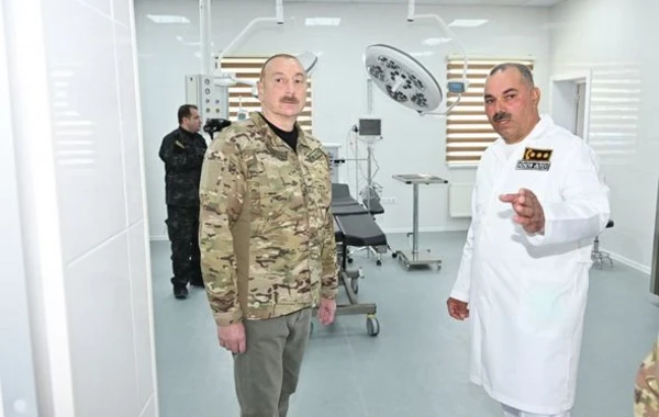 Президент Ильхам Алиев принял участие в открытии военного госпиталя в Кельбаджаре - ФОТО