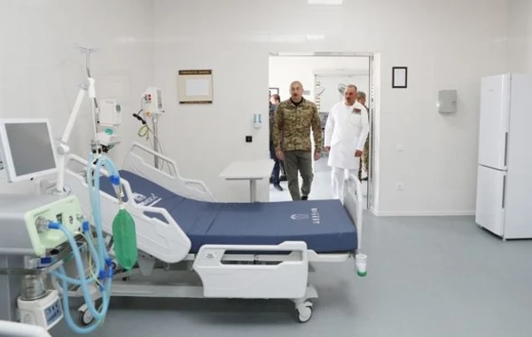 Президент Ильхам Алиев принял участие в открытии военного госпиталя в Кельбаджаре - ФОТО