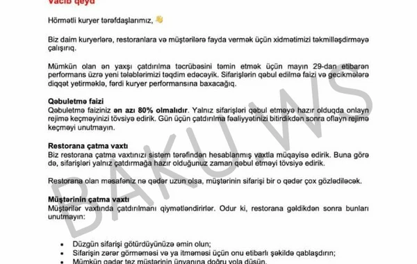 "Bolt food" işçilərini kütləvi ixtisar edir? - FOTO