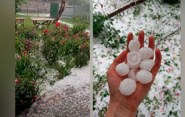 Oğuza güclü dolu düşüb