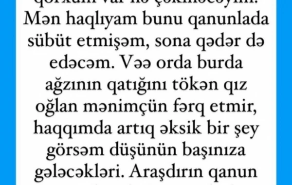 Bloger keçmiş həyat yoldaşı tərəfindən şantaj olunduğunu açıqladı - FOTO
