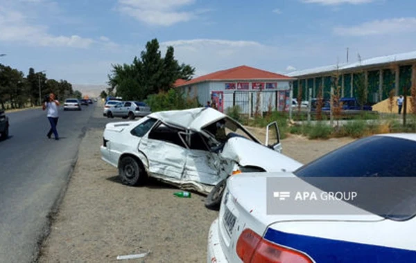 Azərbaycanda təlim maşınının iştirakı ilə qəza olub, ölən var - FOTO