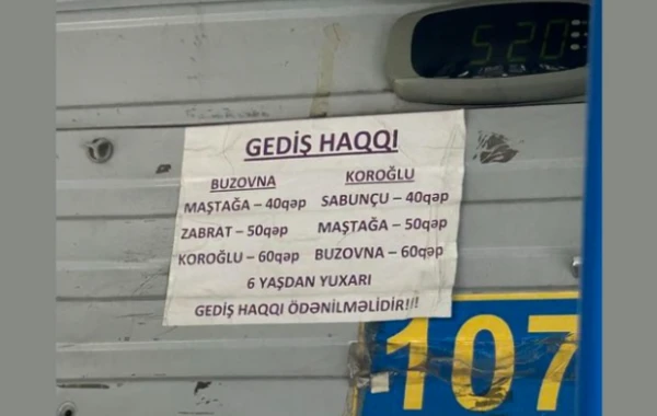 Bakının bu marşrut xəttindəki gedişhaqqı tələbi qanunidir? - Sərnişinləri çaşdıran TARİF (FOTO)