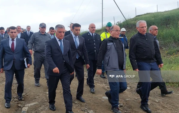 Dövlət Komissiyası Gədəbəyin Söyüdlü kəndində süni gölə baxış keçirib - FOTO