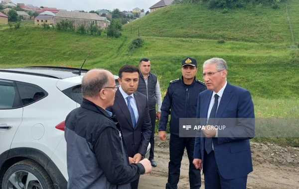 Dövlət Komissiyası Gədəbəyin Söyüdlü kəndində süni gölə baxış keçirib - FOTO