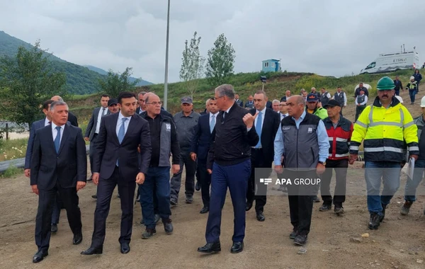 Dövlət Komissiyası Gədəbəyin Söyüdlü kəndində süni gölə baxış keçirib - FOTO