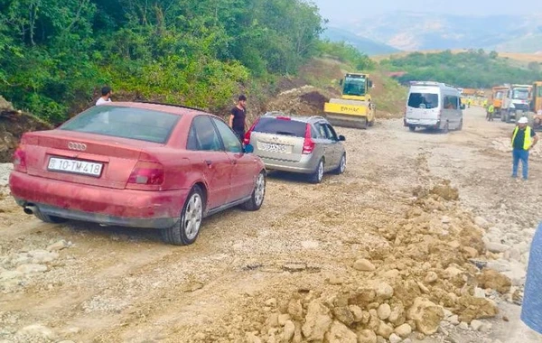 Sürüşmə səbəbindən bağlanan Bakı-Şamaxı-Qəbələ yolu açıldı - FOTO