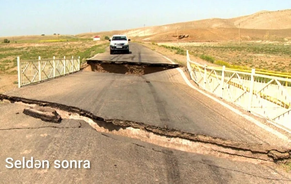Naxçıvanda sel nəticəsində uçan körpü yenidən tikilir - FOTO