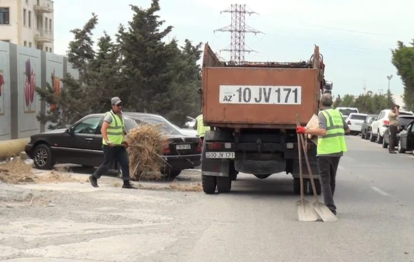 Bakıda quru ot, kol-kos və məişət tullantıları yığılan sahələr təmizlənib - FOTO/VİDEO