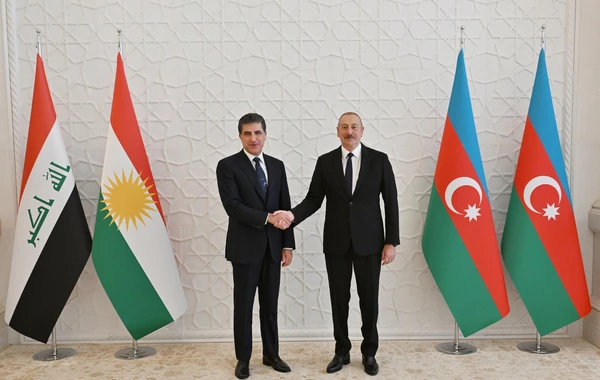 Prezident İlham Əliyevin İraq Kürdüstan Regionunun başçısı ilə görüşü olub - FOTO