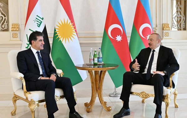 Prezident İlham Əliyevin İraq Kürdüstan Regionunun başçısı ilə görüşü olub - FOTO