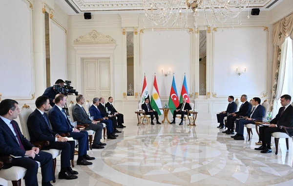 Prezident İlham Əliyevin İraq Kürdüstan Regionunun başçısı ilə görüşü olub - FOTO