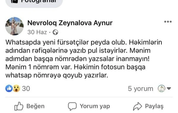 Bakıda həkimlərin başına iş gəldi: "Whatsapp" dələduzluğu - FOTO