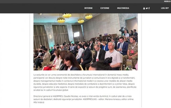 Rumıniya mətbuatı Şuşada keçirilən Qlobal Media Forumundan yazıb - FOTO