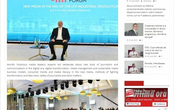Rumıniya mətbuatı Şuşada keçirilən Qlobal Media Forumundan yazıb - FOTO