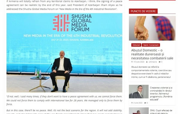 Rumıniya mətbuatı Şuşada keçirilən Qlobal Media Forumundan yazıb - FOTO