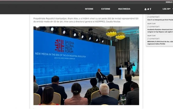 Rumıniya mətbuatı Şuşada keçirilən Qlobal Media Forumundan yazıb - FOTO
