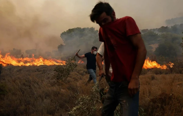 Yunanıstanda güclü meşə yanğınları nəticəsində 10 min turist təxliyə edilib - FOTO