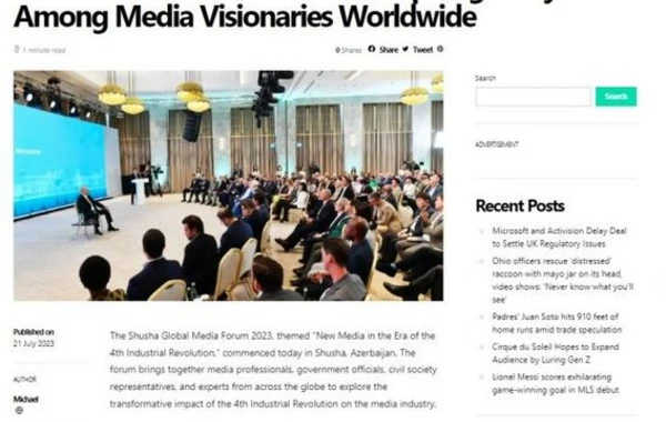 Dünya mediası İlham Əliyevin Şuşa Qlobal Media Forumundakı çıxışına xüsusi maraq göstərir - FOTO
