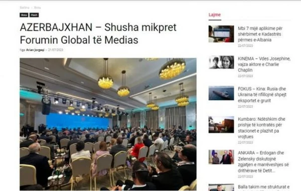 Dünya mediası İlham Əliyevin Şuşa Qlobal Media Forumundakı çıxışına xüsusi maraq göstərir - FOTO